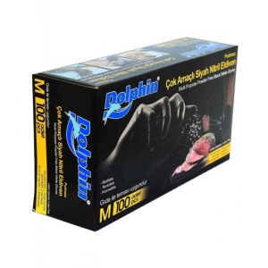 Dolphin Çok Amaçlı Nitril Eldiven 100 Lü Siyah