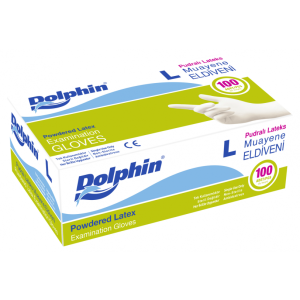 Dolphin Latex Pudralı Eldiven 100 Lü