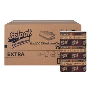 Selpak Prof. Extra Z Katlı Dispanser Havlu 200 Lü 12 Paket